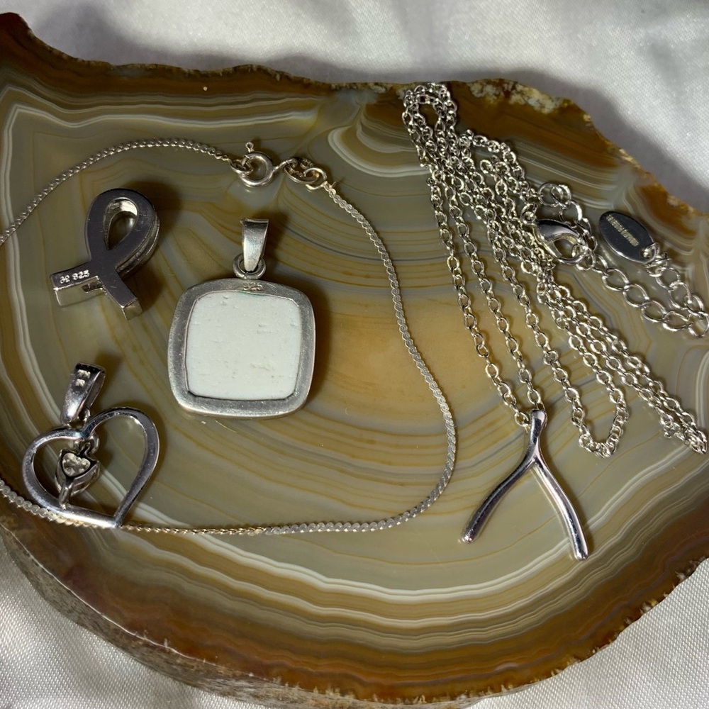 STERLING SILVER LOT OF 5 JEWELRY ITEMS ALL NICE STERLING SILVER - Picture 4 of 5
